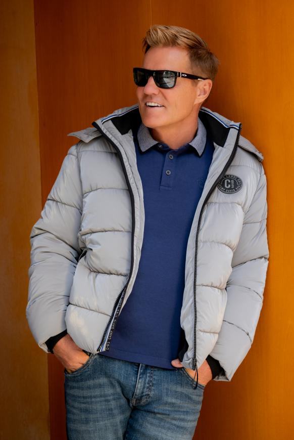 Steppjacke mit Metallic-Effekt und Kapuze smoke grey