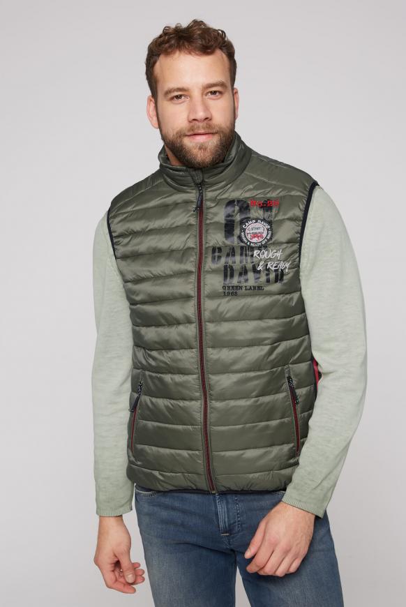 Steppweste mit Logo Artworks khaki