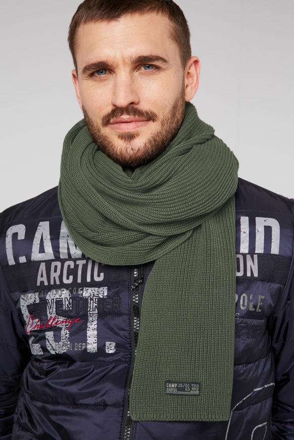Stone Washed Schal in Rippstrick pure olive