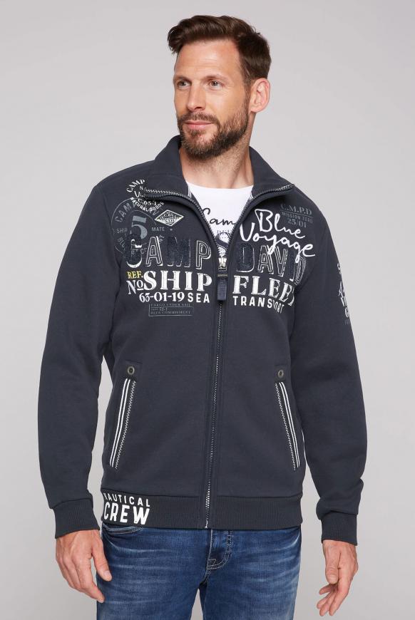 Sweatjacke mit Logo-Applikationen