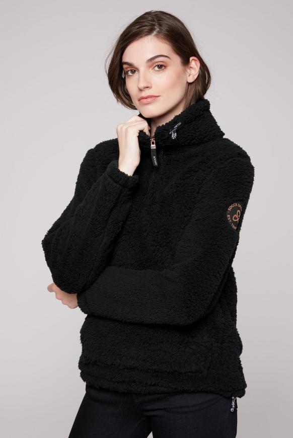 Sweatshirt aus Teddyplüsch black