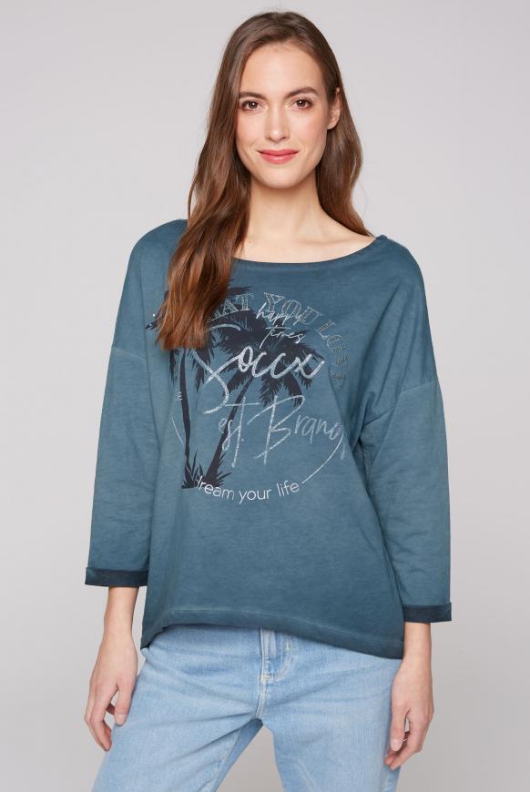 Sweatshirt mit 3/4-Arm und Artwork pacific navy
