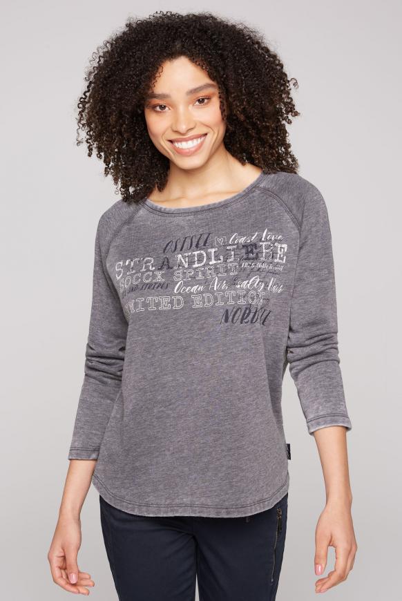 Sweatshirt mit Ausbrenner-Effekten blue navy