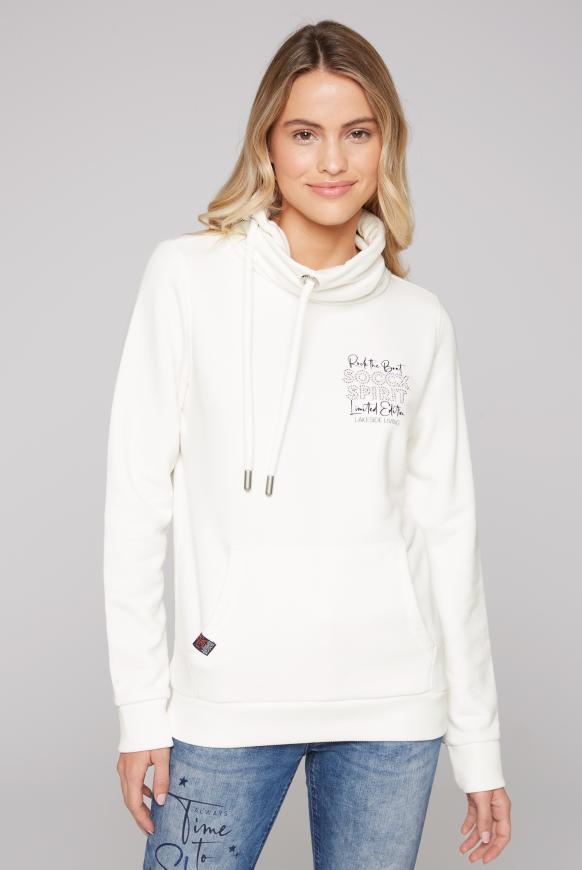 Sweatshirt mit hohem Kragen ivory
