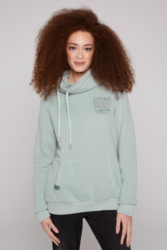 Sweatshirt mit hohem Kragen lake melange