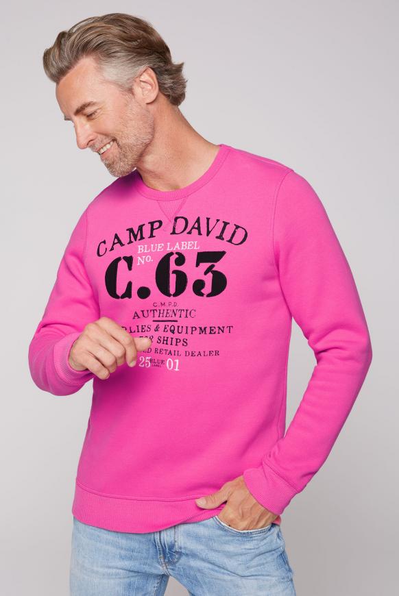Sweatshirt mit Label-Applikationen new pink