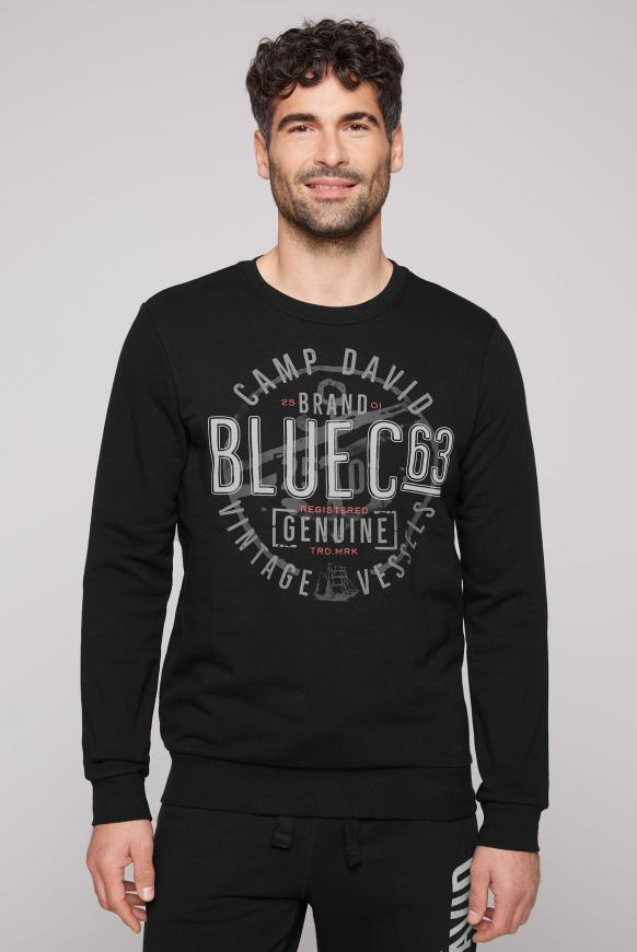 Sweatshirt mit rundem Label Print black