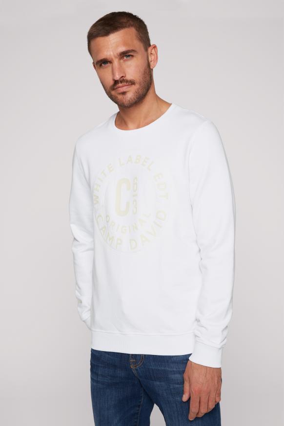 Sweatshirt mit tonigem Rubber Artwork opticwhite