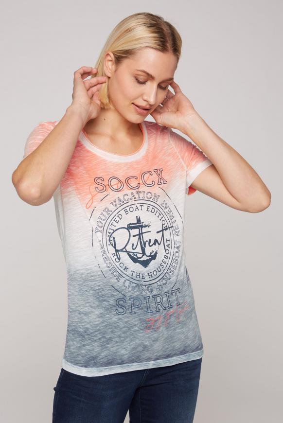 T-Shirt Dip Dye mit Glitter Print happy lobster