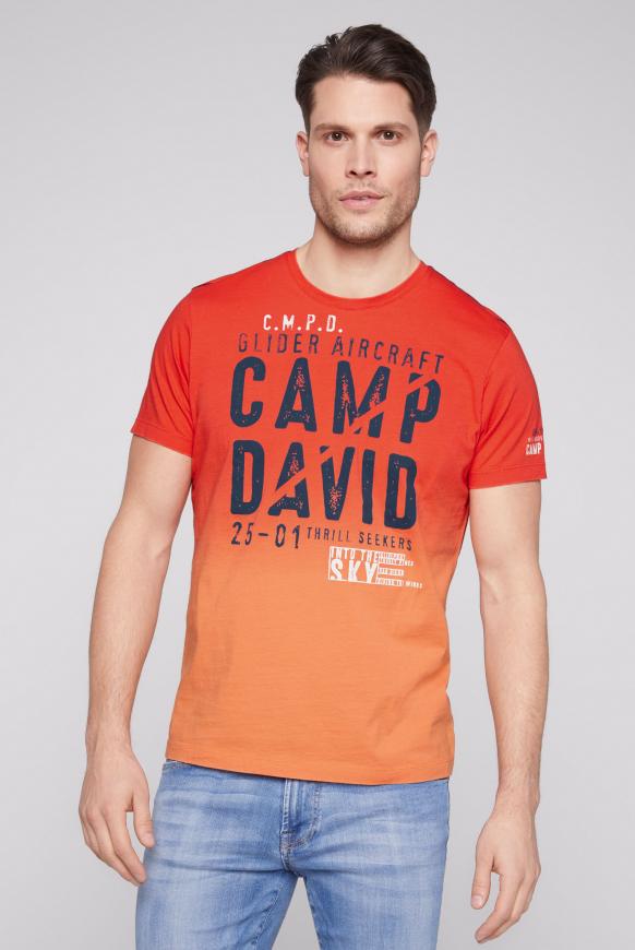 T-Shirt Dip Dye mit Logo Prints sunstone / red sun