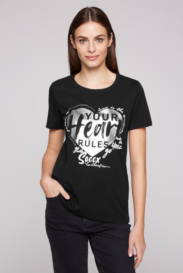 T-Shirt mit Folienprint black / brand