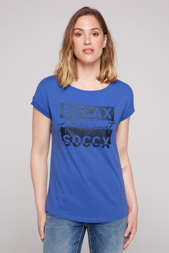 T-Shirt mit Glitter Print heaven blue