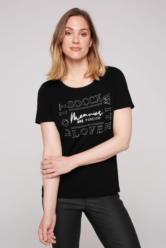 T-Shirt mit Kunstdruck black