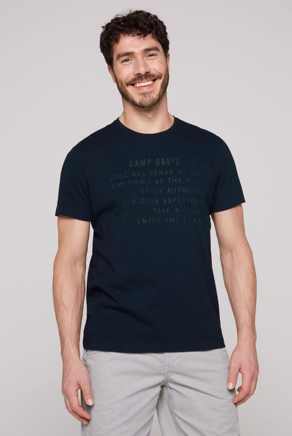 T-Shirt mit Rubber Print blue navy