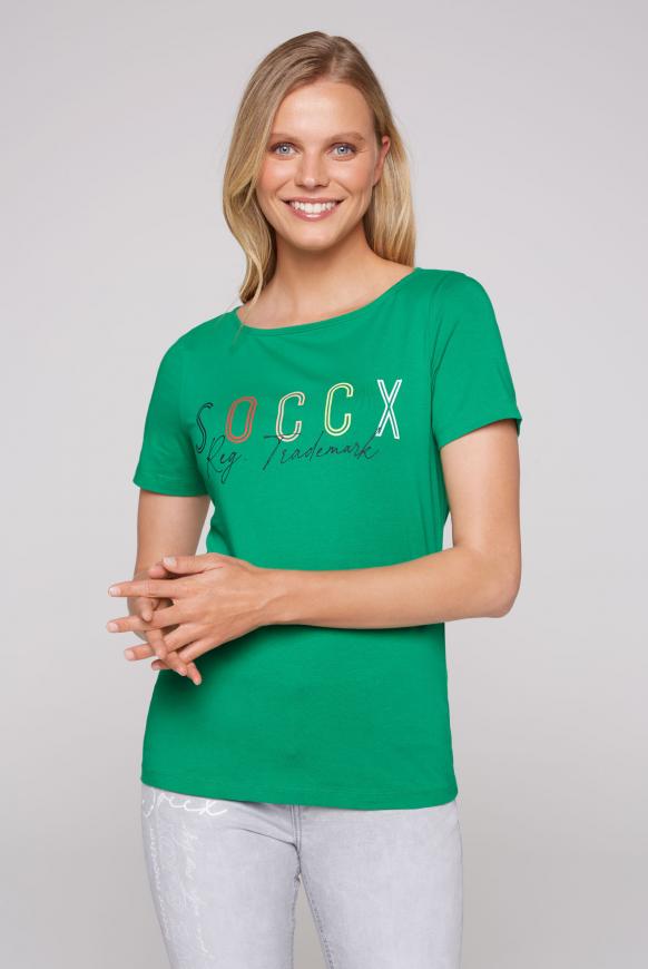 T-Shirt mit U-Boot-Ausschnitt active green