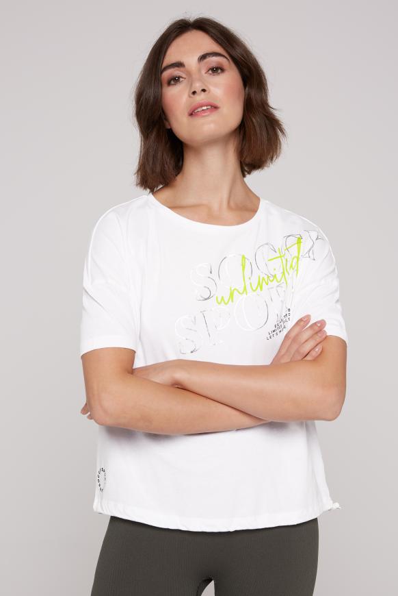 T-Shirt mit verstellbarem Gummizugsaum opticwhite