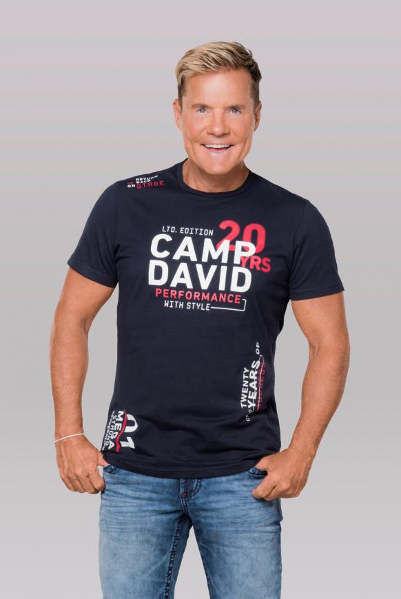 T-Shirt mit vielen Logo Prints blue navy