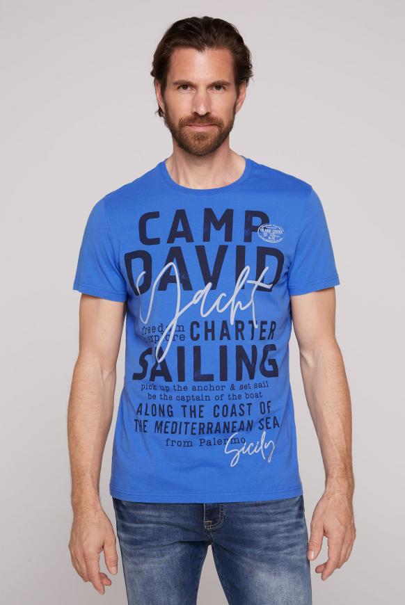T-Shirt Rundhals mit Yacht Print deep sky