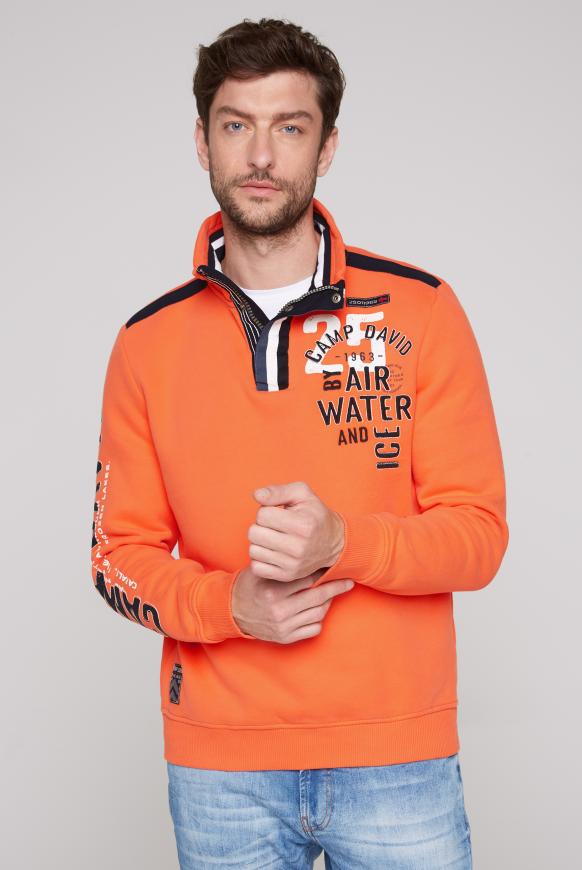 Troyer-Sweatshirt mit Tapes und Artworks mission orange