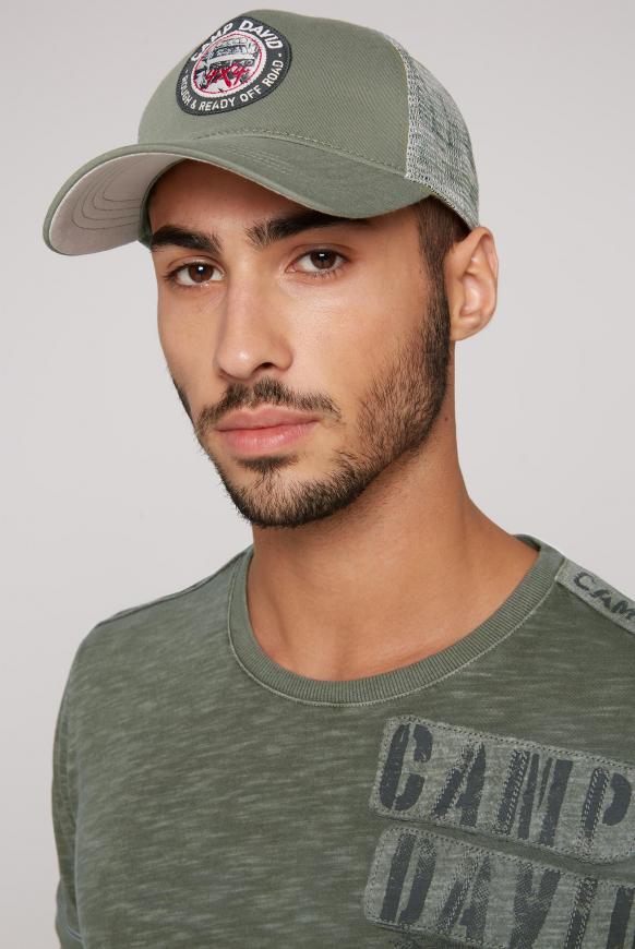 Trucker Cap mit bedrucktem Mesh khaki