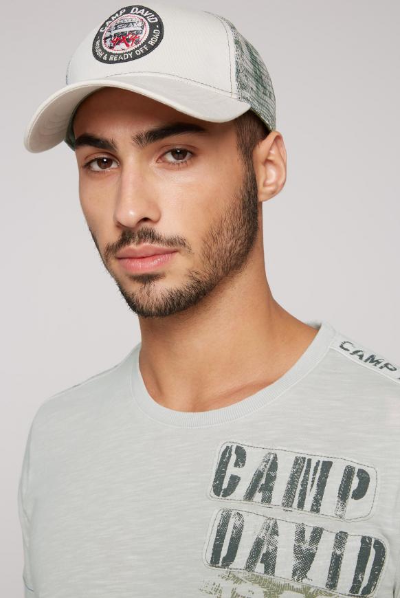 Trucker Cap mit bedrucktem Mesh silvery