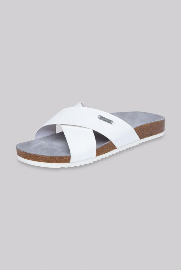 Vegane Pantolette mit Kroko-Struktur white