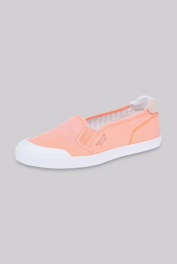 Veganer Canvas-Ballerina mit Print peachy glow