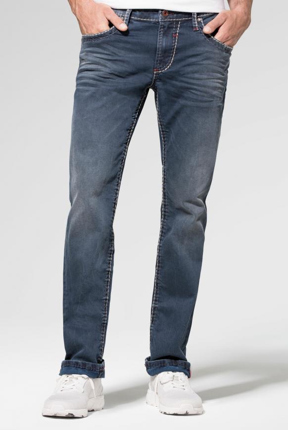 Vintage-Waschung und breiten Nähten Jeans NI:CO old blue used