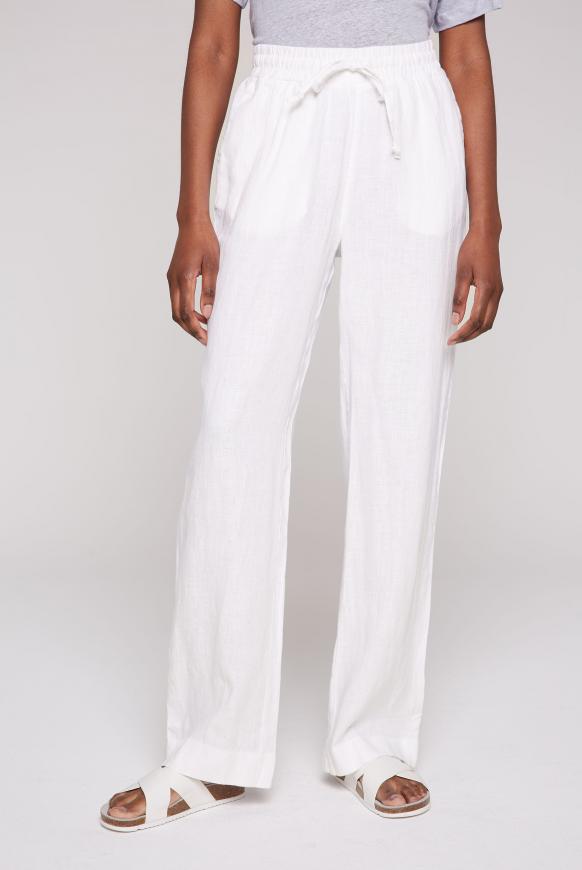 Weite Hose aus Leinen opticwhite