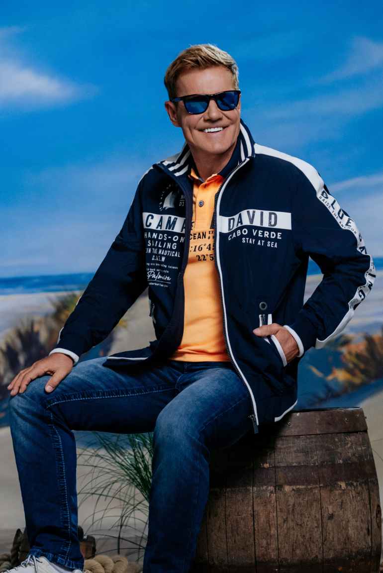 Blouson mit Logo-Tapes und Artworks blue navy