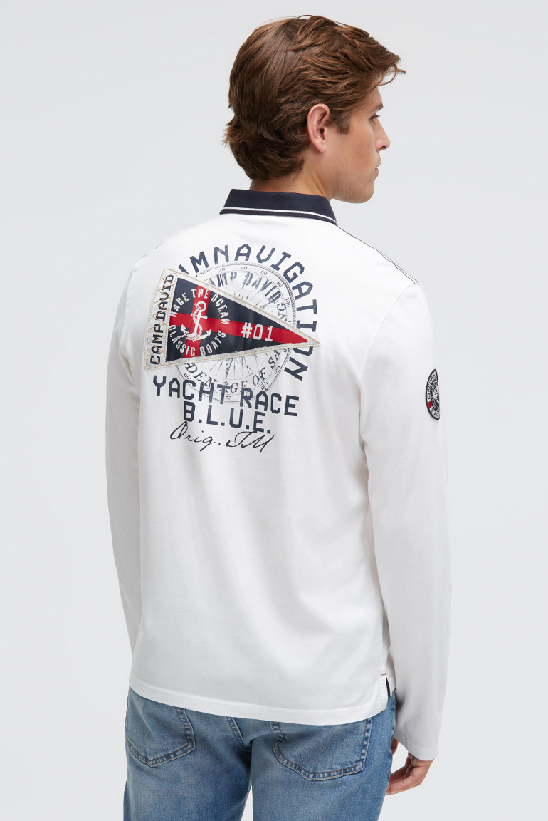 Langarmpolo mit Rücken-Artwork