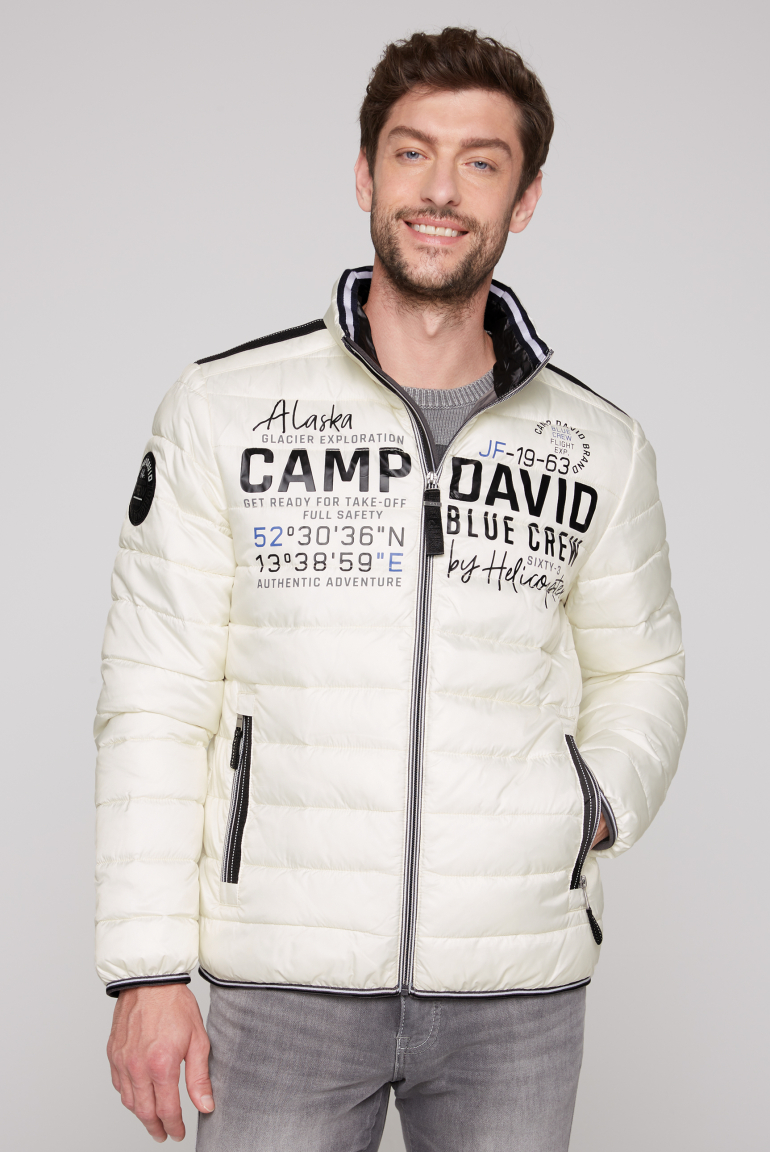 Leichte Steppjacke mit Logo Prints und Tapes kitt