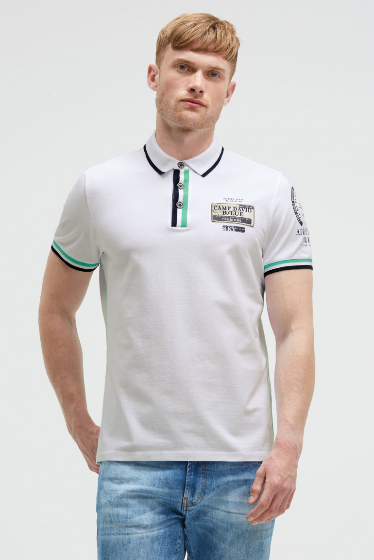 Pikee-Polo mit Prints und Patches