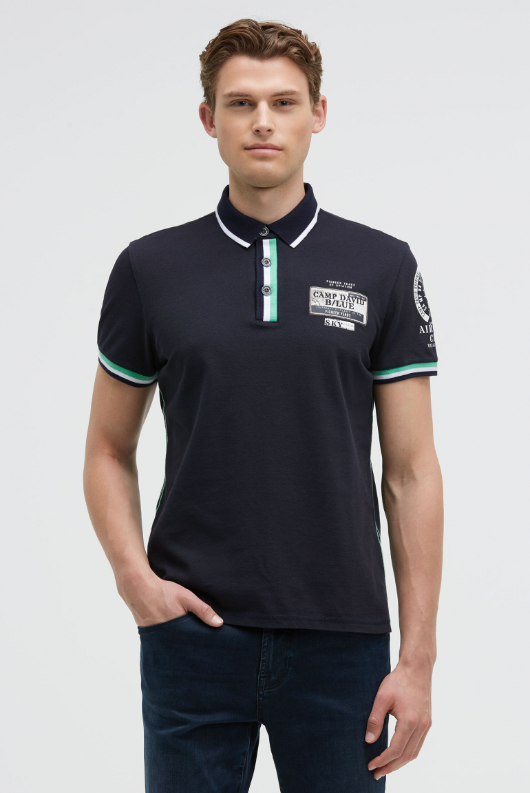 Pikee-Polo mit Prints und Patches