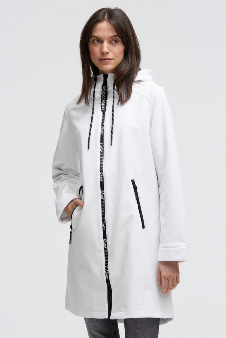 Softshell-Parka mit Kapuze opticwhite