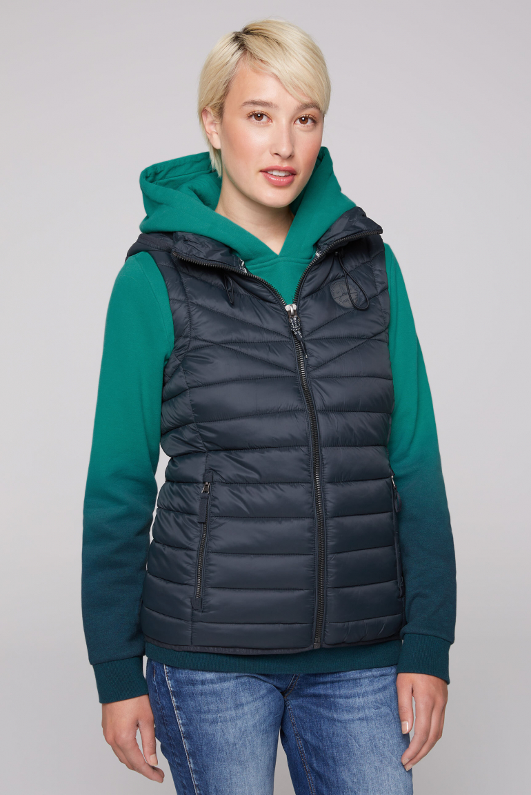 Steppweste mit abknöpfbarer Kapuze blue navy