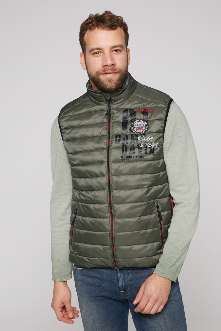 Steppweste mit Logo Artworks khaki