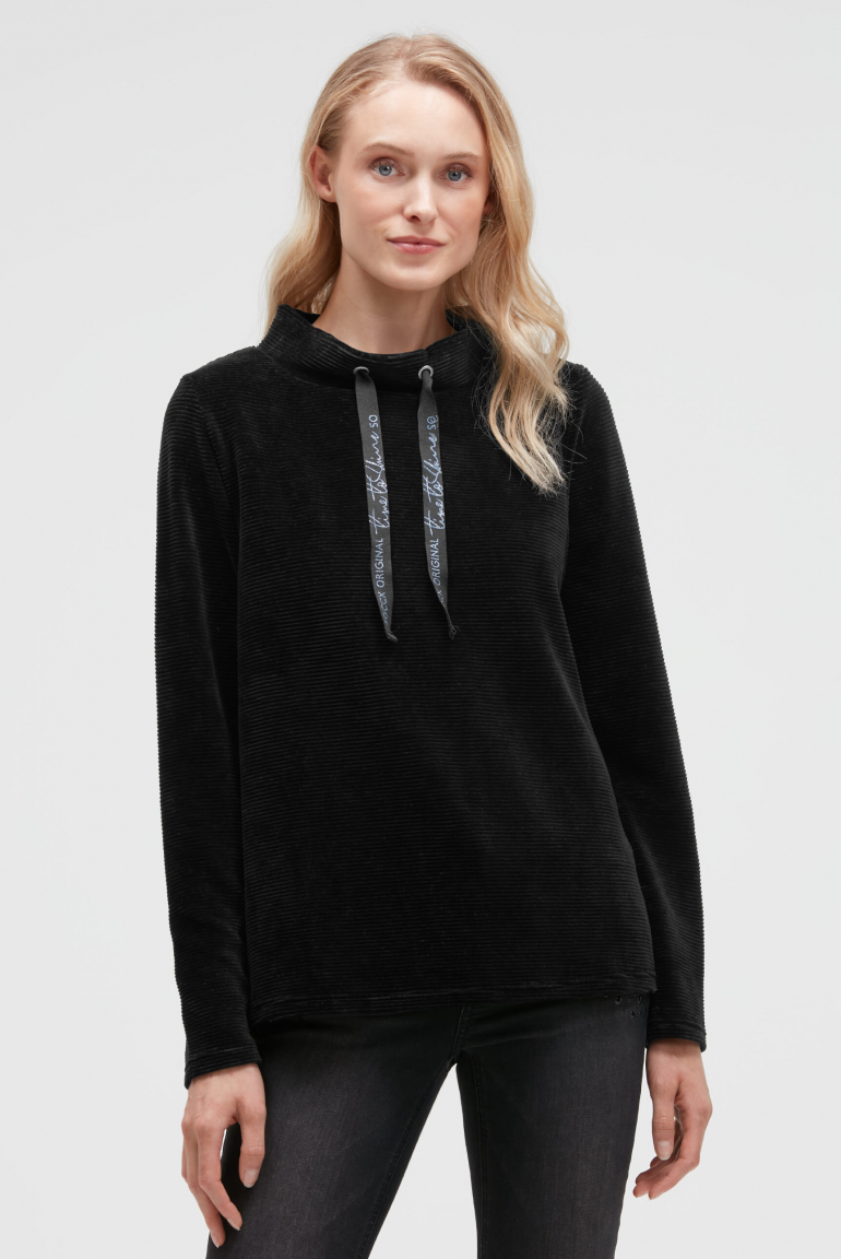 Sweatshirt mit gerippter Samt-Struktur