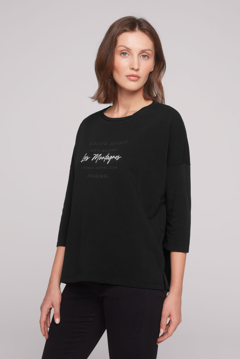 Sweatshirt mit tonigen Rubber Prints black