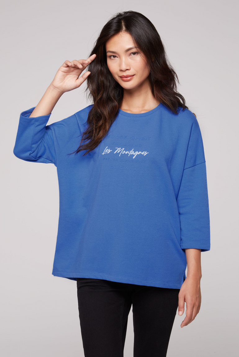 Sweatshirt mit tonigen Rubber Prints vividblue