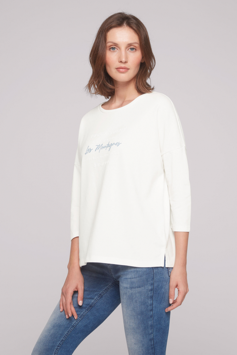 Sweatshirt mit tonigen Rubber Prints ivory