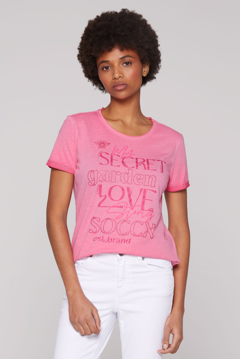 T-Shirt mit Wording Print
