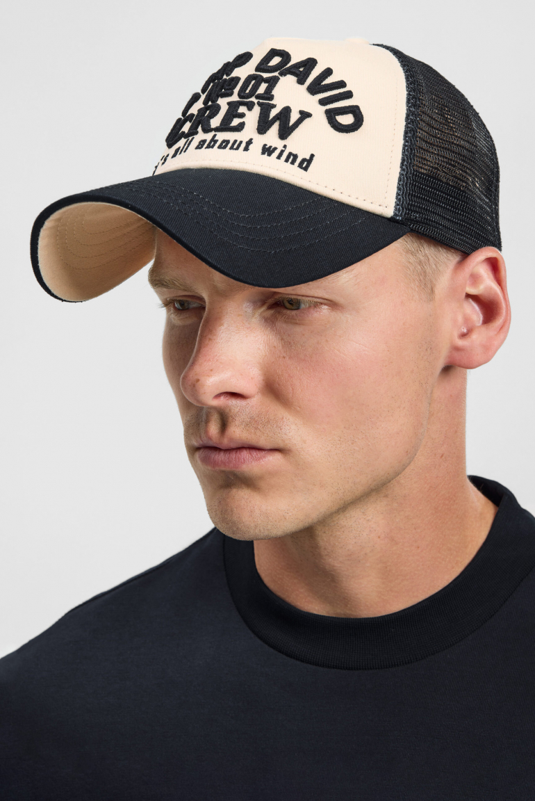 Trucker Cap mit 3D-Logo-Stickerei ecru