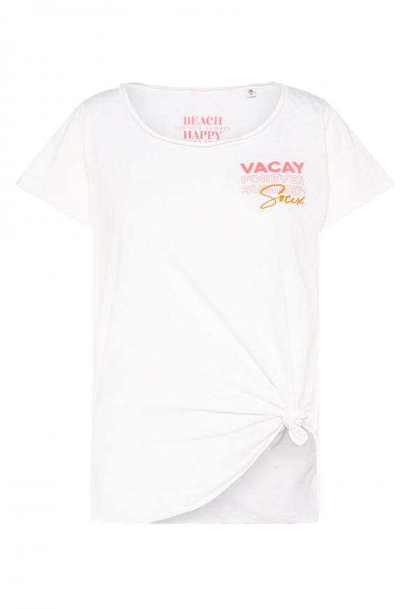 Ausbrenner-Shirt mit Label Prints opticwhite
