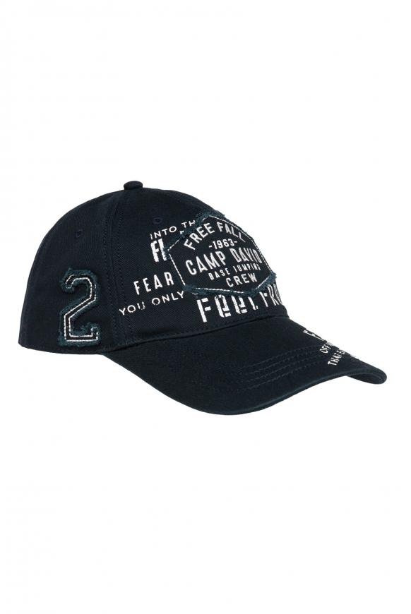 Base Cap mit Label-Applikationen deep sea