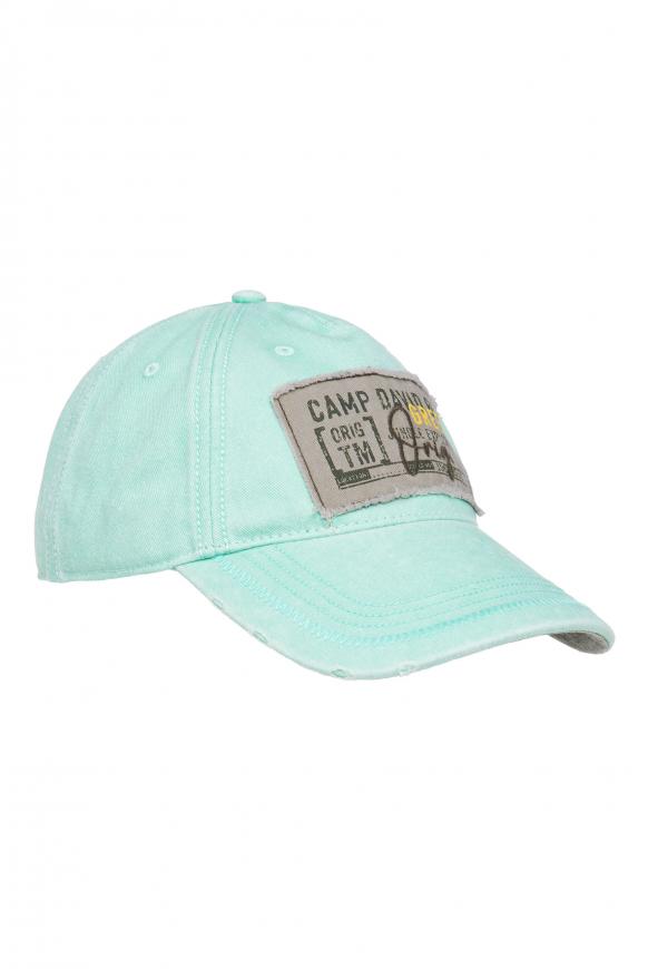 Base Cap Stone Washed mit Logo Patch french green