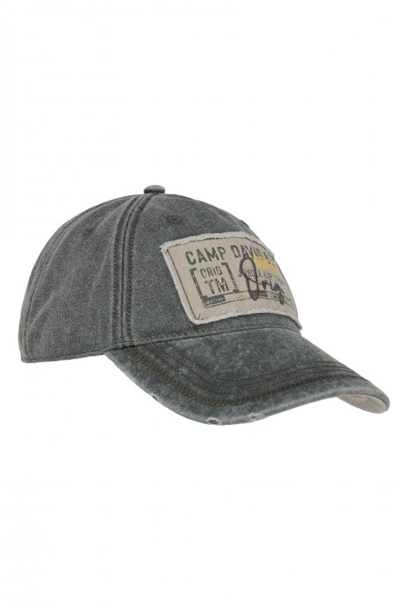 Base Cap Stone Washed mit Logo Patch green shadow