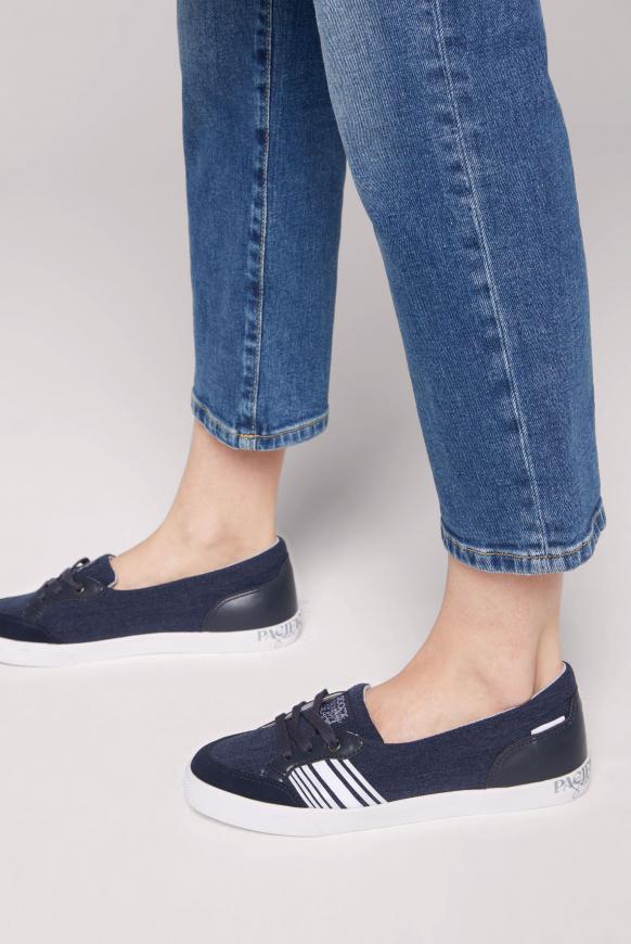Canvas Ballerina mit Streifen-Design pacific navy