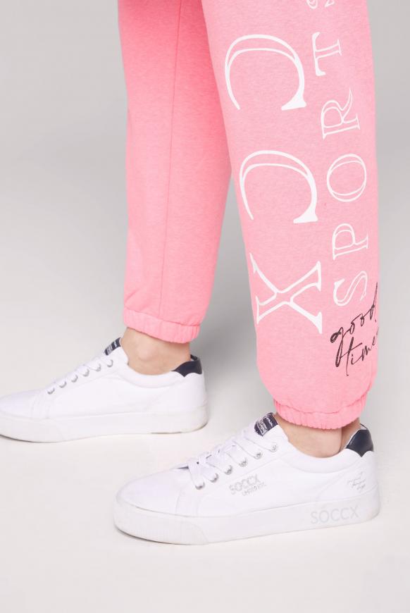 Canvas Plateau Sneaker mit Logo-Stick white