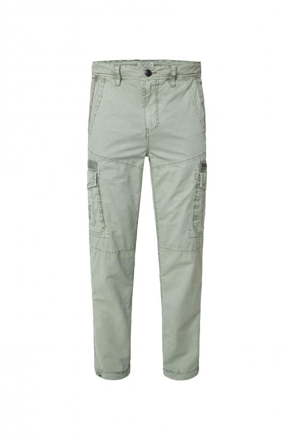 Cargohose mit Tapes und kleinen Artworks treasure green